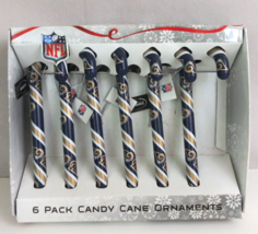 New Forever Collectibles NFL St Louis Rams 6 Pack Candy Cane Ornaments - £9.28 GBP
