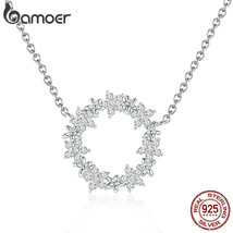 Elegant 925 Silver Shining Stackable Star Round Shape Pendants Necklaces Women W - £18.63 GBP