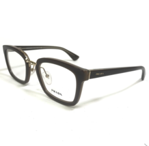 PRADA Eyeglasses Frames VPR09S UED-1O1 Brown Gold Thick Rim Square 51-21-140 - £111.68 GBP