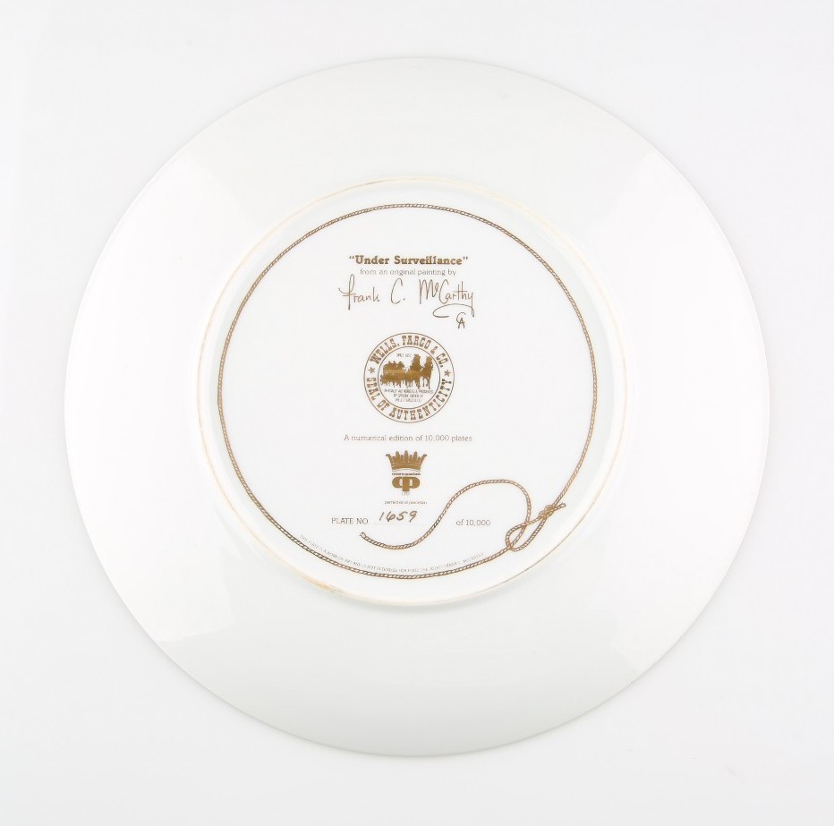 "Under Surveillance" Collector's Plate by Frank McCarthy Wells Fargo 1659/10000 Item image 3