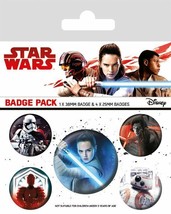 STAR WARS Official Pin Backed Badge Pack THE LAST JEDI Characters - £4.91 GBP