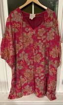 Johnny Was Vesna Floral Silk Tunic Dress, Boho Style, Size XXL - $97.83