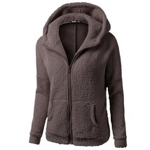 Autumn Zipper Hooded Sweatshirts Women Winter Warm Fuzzy Fleece Jackets Coat Lon - £150.12 GBP