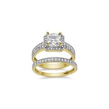 10k Gold Wedding Ring Band Set Bridal Engagement Cz Size 7 - £438.06 GBP