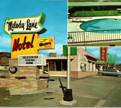 Vintage 1960s Melody Lane Best Western Motels Posted Panorama Chrome Postcard - £11.95 GBP