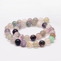 Bead strand Natural Natural Fluorite Bead Strands Round 8mm  SU7 - £6.59 GBP