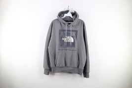 The North Face Mens M Faded Spell Out Box Logo Hoodie Sweatshirt Heather Gray - £42.86 GBP