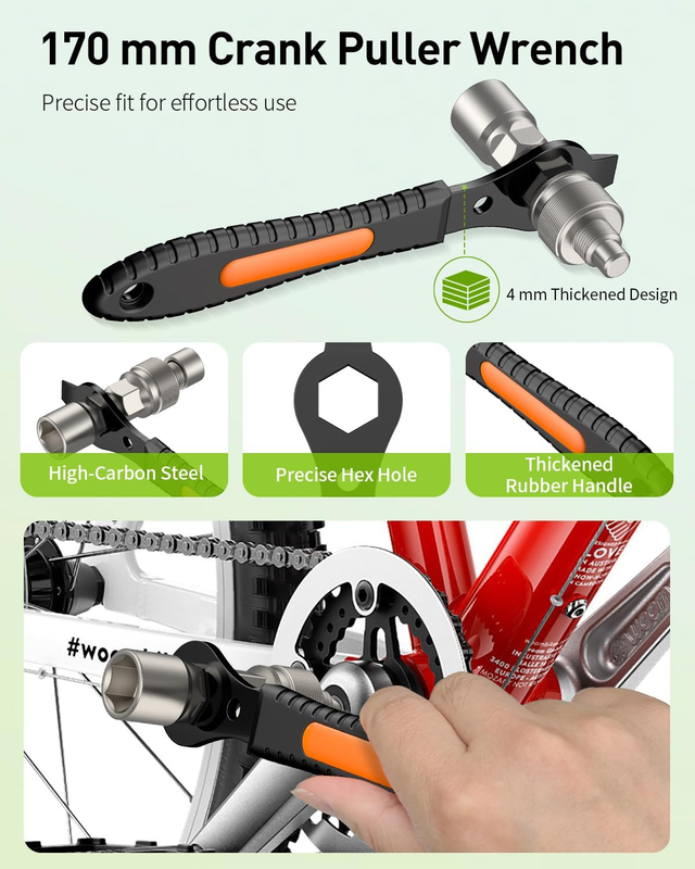 Pawfly Upgraded Bicycle Crank Puller Set, Bike Repair Kit for Square Taper Shima Item image 7