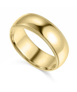 Genuine Solid 14k Yellow Gold 7mm Comfort-fit Milgrain Wedding Band Size... - $14,439.77 MXN+