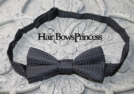 Adorable Boys Baby Toddler Black Polkadot Bow Tie Adjustable Wedding Rin... - £4.57 GBP