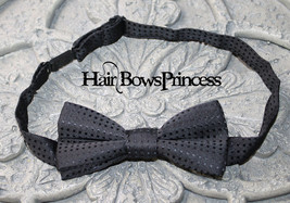 Adorable Boys Baby Toddler Black Polkadot Bow Tie Adjustable Wedding Rin... - £4.55 GBP