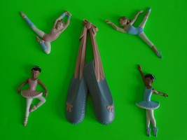 HOMCO Pink &amp; Blue Ballerina Dancers &amp; Shoes Home Interior Wall Decor 5 Pcs EUC - £12.01 GBP