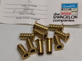 Lot of 10 NEW Swagelok B-605-4 Brass Tubing Inserts - $19.79