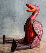 Balinese Wood Handicrafts "Bebek Wayang" Red River Duck Puppet Toy Figur... - $29.99