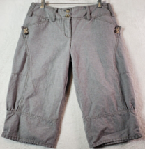 Anthropology Cropped Pants Womens Size 8 Gray Plaid Flat Front Medium Wash EUC - £13.16 GBP