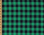 Flannel Small Buffalo Check Plaid Green Black Yarn Dyed Fabric By Yard D... - $9.95