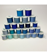 Madeira Rayon BLUE LOT  Embroidery Thread Spools Assorted Bundle 200m NE... - £17.15 GBP