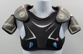 D) Maverik Lacrosse Charger Shoulder Chest Guard Small Youth Black and Gray - $24.74