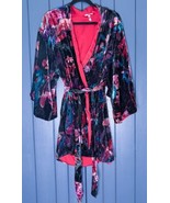 Soma Limited Edition Black Floral Velvet Noir Short Robe Small Medium AS... - $55.44