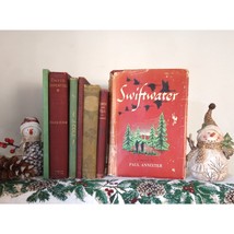 Antique Christmas Books Red Green Library Tree Stack Holiday Decor Staging Lot 1 - £54.15 GBP