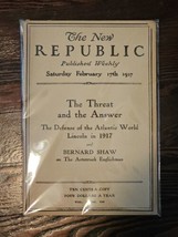 The New Republic Published Weekly, Saturday February 17th 1917 Vol X No 120 - £31.06 GBP