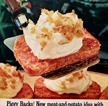 1963 Hormel Spam Pillsbury Mashed Potato Advertisement Piggy Backs Recip... - $24.99