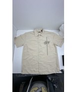 Centro Men’s “100% Cuban Cigars” button Front Shirt Large Beige - $19.75