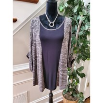 Lane Bryant Women&#39;s Black &amp; Gray Rayon Round Neck Half Sleeve Sweater Si... - $23.76