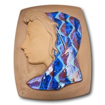 Johannes Hedegaard  Signe Sculpture Blue Kerchief Woman Enamel Clay MCM Numbered - £198.02 GBP