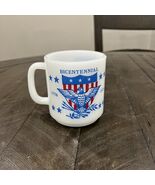 Vintage Milk Glass Bicentennial Coffee Mug USA 1776 1976 Glasbake Americana - $24.96 CAD
