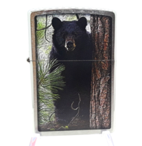 Black Bear Design Zippo Lighter Brushed Chrome Finish - $29.99