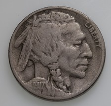 1917-S 5C Buffalo Nickel IN Fein Zustand, Natürlich Farbe, Stark Horn fü... - $98.98