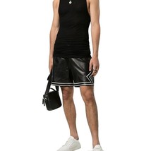 Stylish Men Boxer Gym Genuine Lambskin Leather Shorts Sports Biker Black... - £77.91 GBP+