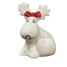 Vintage Reindeer Planter Dept 56 Animated Face 8&quot; - £16.32 GBP