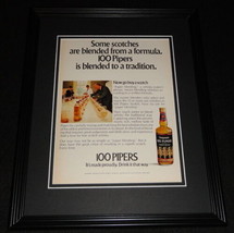 1972 Seagram&#39;s 100 Pipers Scotch Whisky 11x14 Framed ORIGINAL Advertisement - $39.59