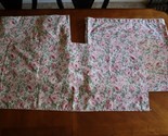 VTG Thomaston Pink Peonie Rose Floral Pillow King Flat Fitted Sheet Cott... - $50.00