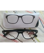 Ultra-Thin Aspheric Lenses ~ Black Plastic ~ +3.00 ~ Reading Glasses w/C... - $30.00