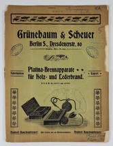 German Manual Gruenbaum &amp; Scheuer Pyrography Equipment Advertising Booklet 1908 - £27.86 GBP