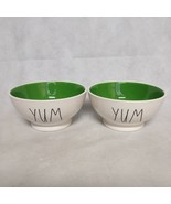 Rae Dunn Yum Cereal Bowls 2 by Magenta Pedestal Style - $39.95