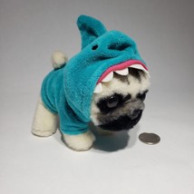 Ganz Doug the Pug Teal Turquoise Shark Hoodie Sweatshirt 5&quot; Plush - £22.33 GBP
