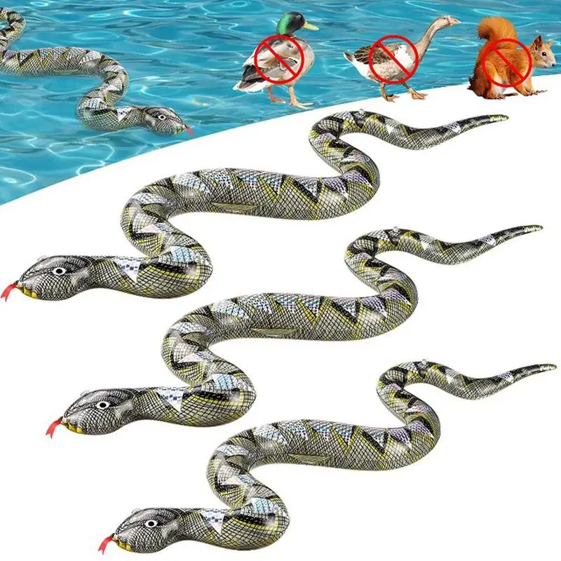 PVC Inflatable Snake Halloween Garden Lawn Trick Props Bionic Toy Simulat - $10.34+