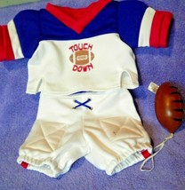 Dandee Dan Dee Football Jersey Outfit 3 pc set White Blue Doll Bear Clot... - $7.91