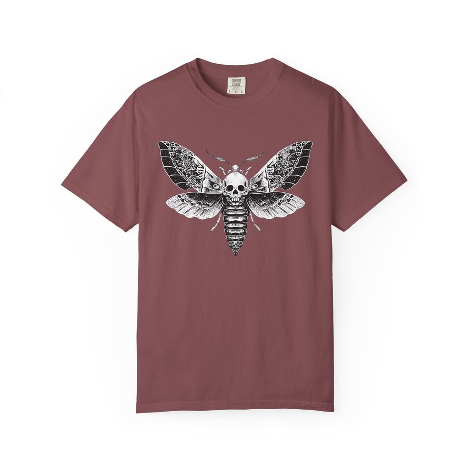 Goth Skull Mothman Shirt, Gothic Apparel, Cryptid Shirt, Folk Horror Shirt Item image 5