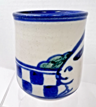 1 Vintage Debbie Dean Bunny Rabbit Mug Signed w checkerboard Design 3 5/... - $22.28