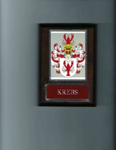 Krebs Coat Of Arms Plaque Family Crest Genealogy Ask For Your Name - £3.10 GBP
