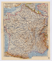 1939 Vintage Map Of France / French Riviera - £13.36 GBP
