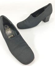 Robert Clergerie 7.5 AA Black Fabric 2 1/4&quot; Heels Pumps Shoes Made in Fr... - $47.53