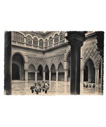 Spain Seville Royal Moorish Castle Young Womens Courtyard RPPC Postcard - £5.28 GBP