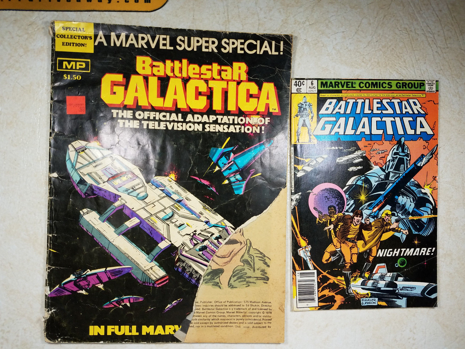 1978 MARVEL SUPER SPECIAL BATTLESTAR GALACTICA + 1979 # 6 Issue Comic ...
