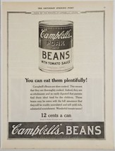 1921 Print Ad Campbell&#39;s Pork and Beans in Cans Red &amp; White Label - £13.02 GBP